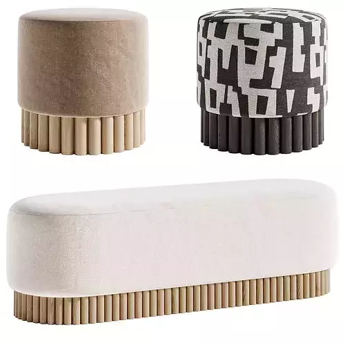 EnsAmble Loto Pouf Bench Low-poly 3D model