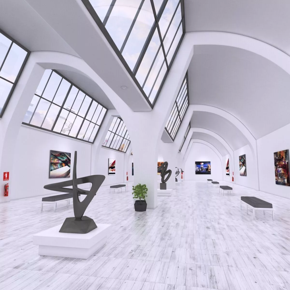 Futuristic Art Gallery 9 3D model