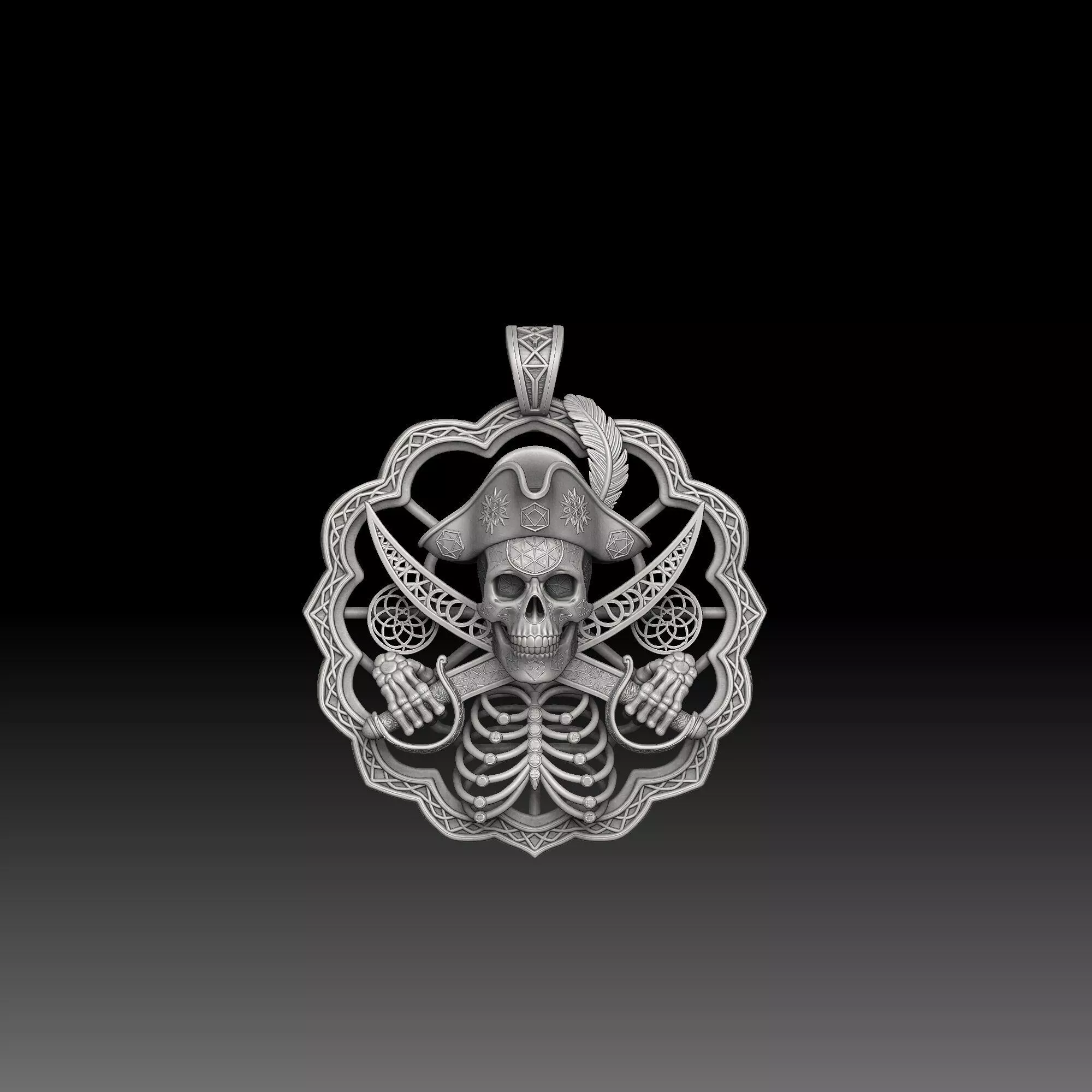 Esoteric Geometry- one inch pendant 3D print model