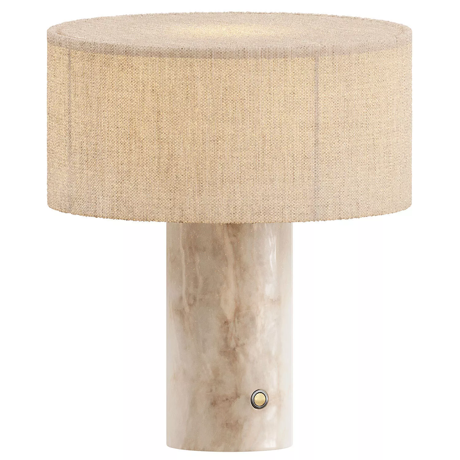 SMALL LINEN AND WOOD CORDLESS TABLE 3D model