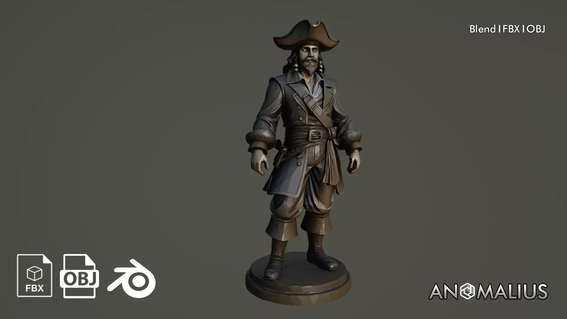 pirate captain effigy 3D model