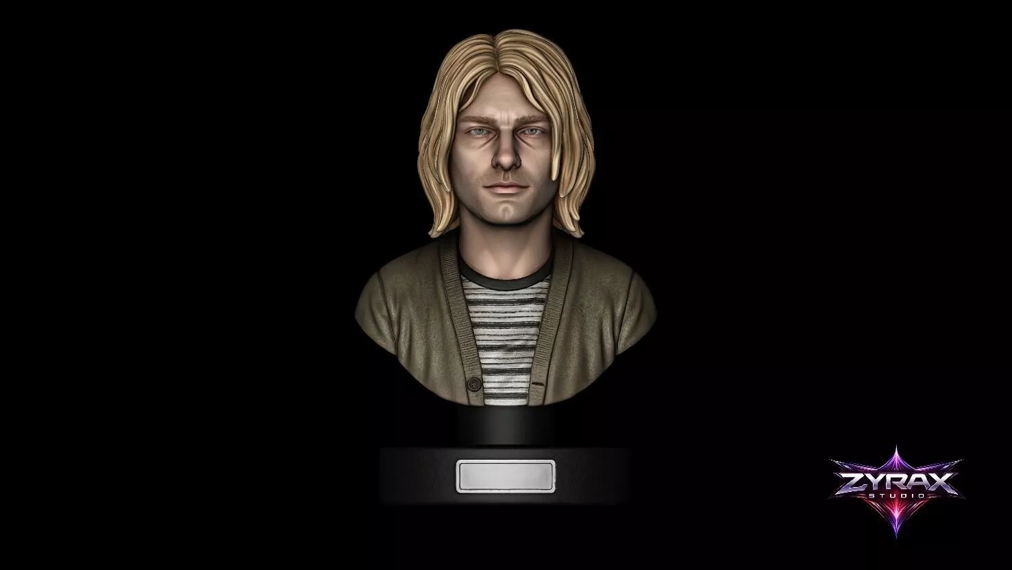 Kurt Cobain Bust STL Rock Legend Sculpture 3D Print Model 3D print model