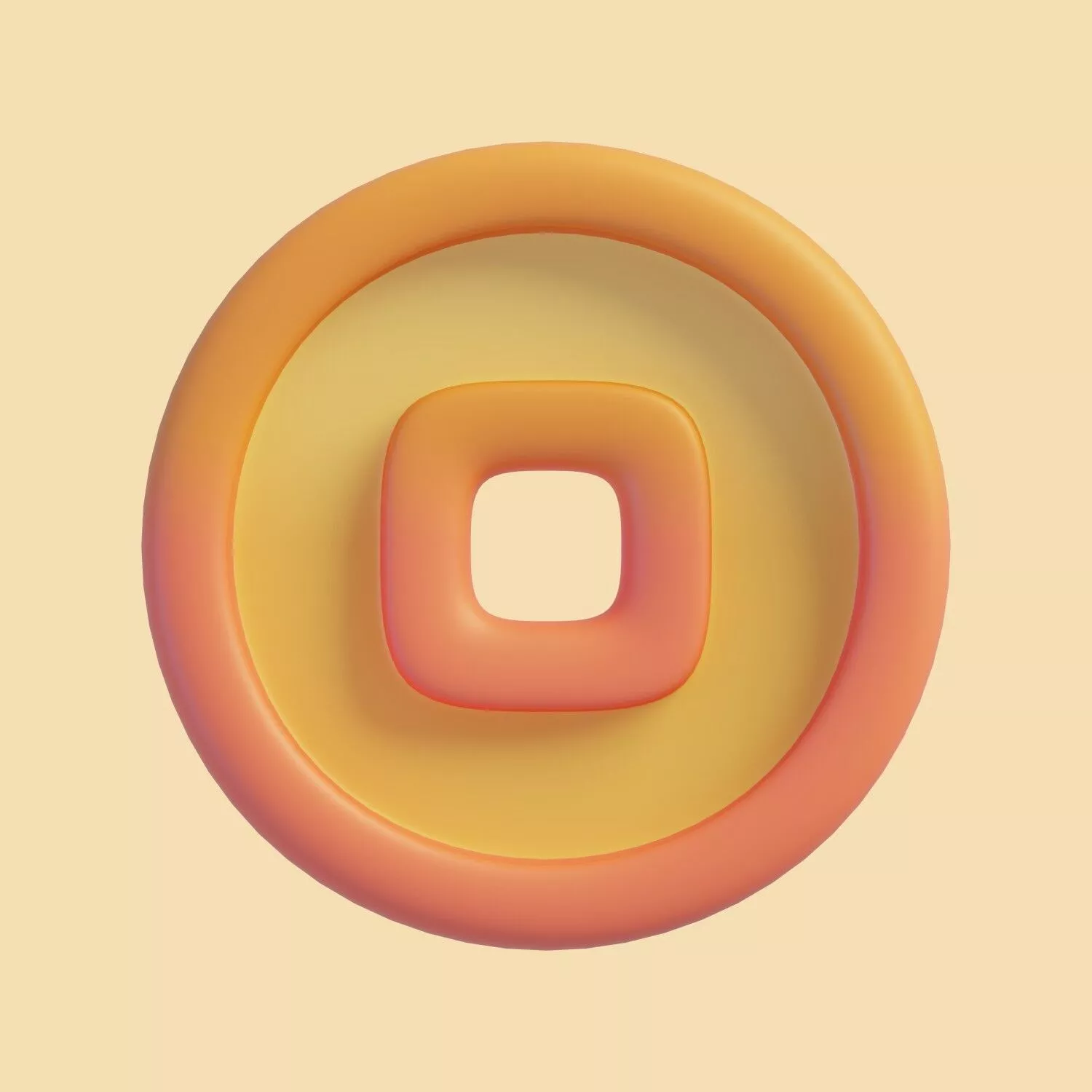 3D Render of Stylized Chinese Lucky Coin 3D model