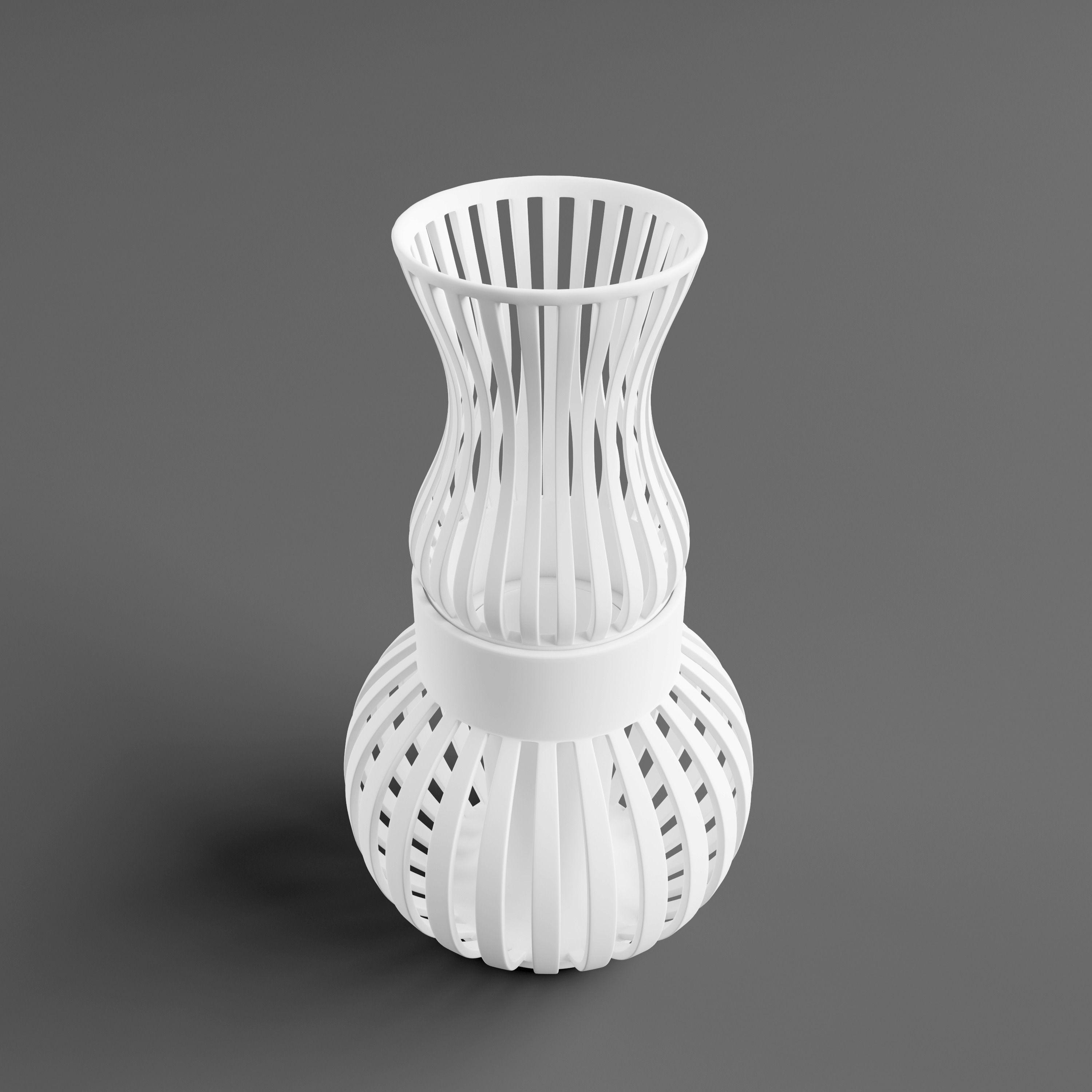 wire vase two parts 3D print model_1