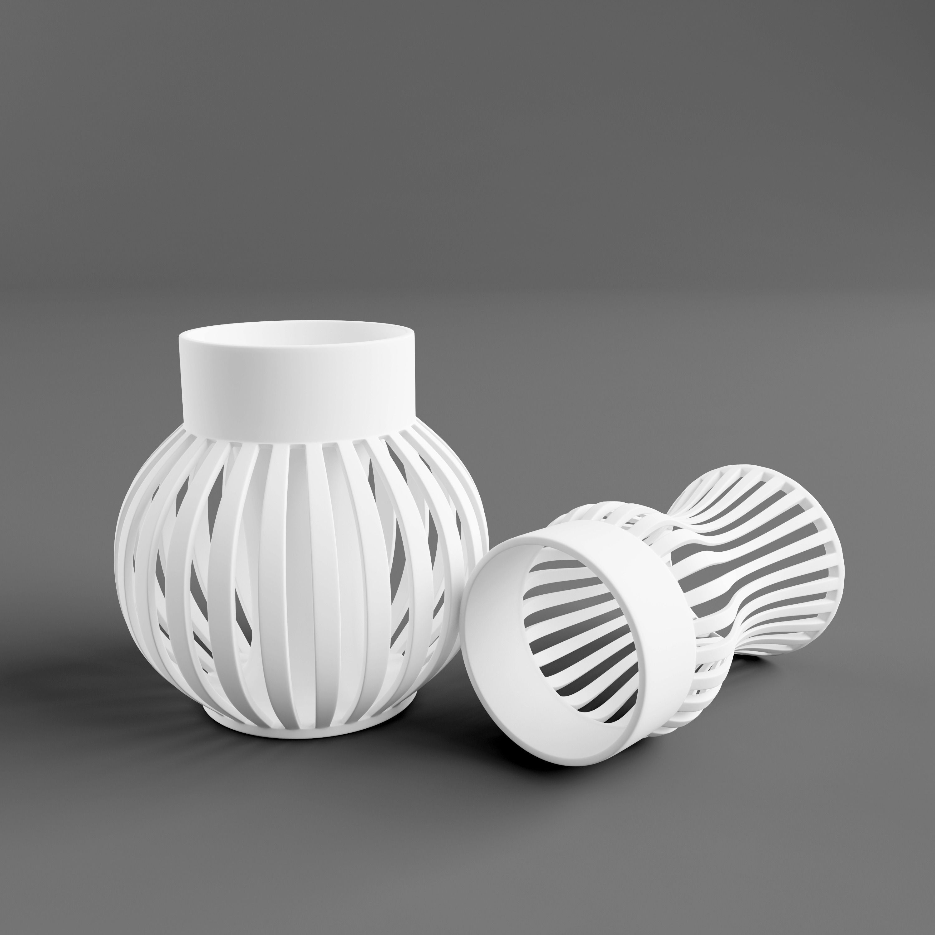 wire vase two parts 3D print model_3