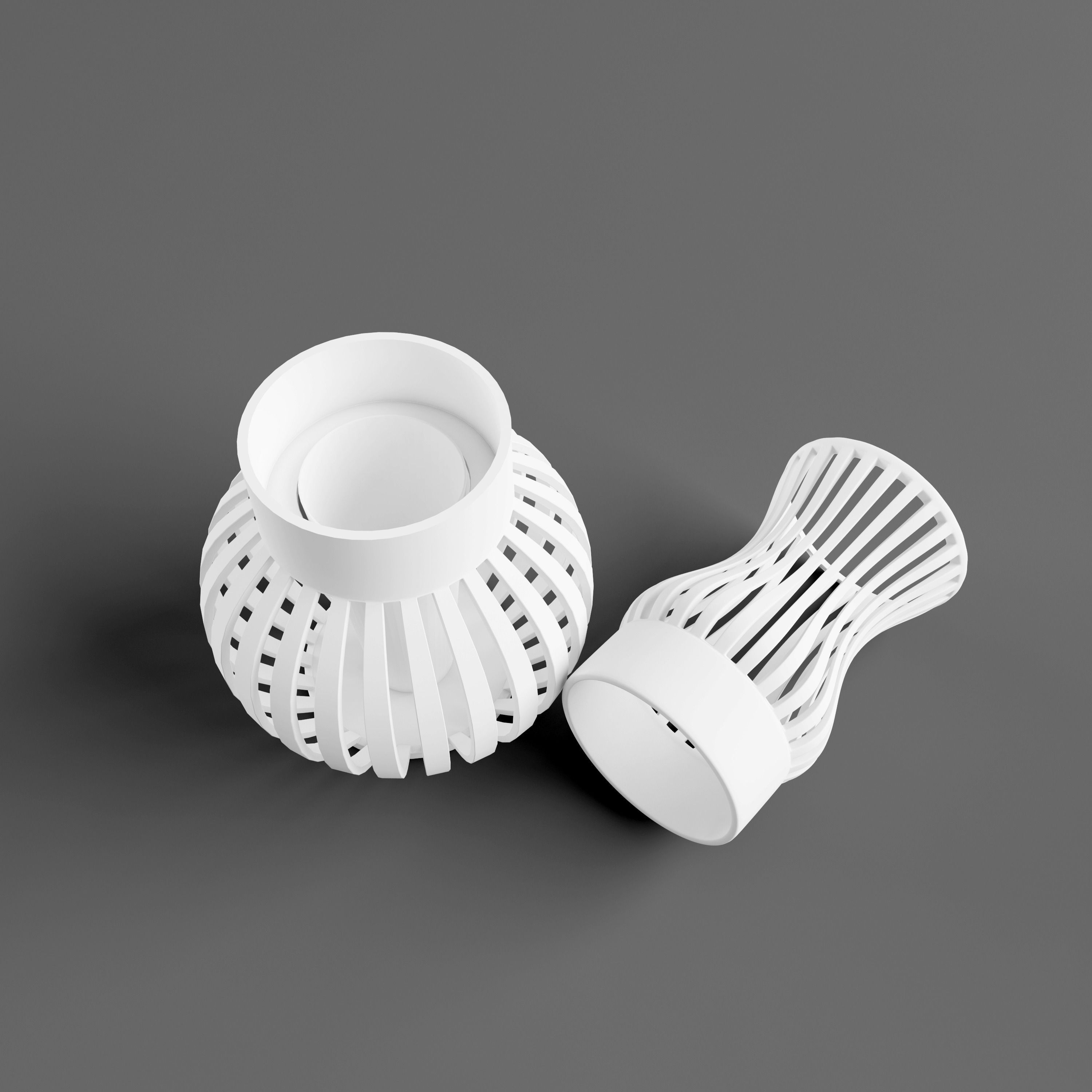 wire vase two parts 3D print model_2