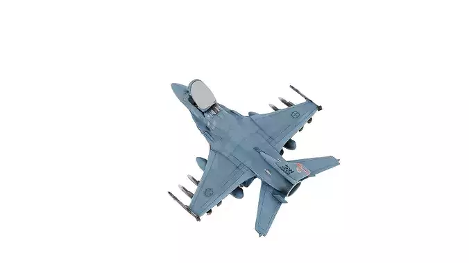 Game Ready 50k Quad Poly F16 Fighting Falcon Jet 3D Model