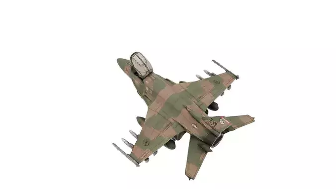 Game Ready 50k Quad Poly F16 Fighting Falcon Jet 3D Model