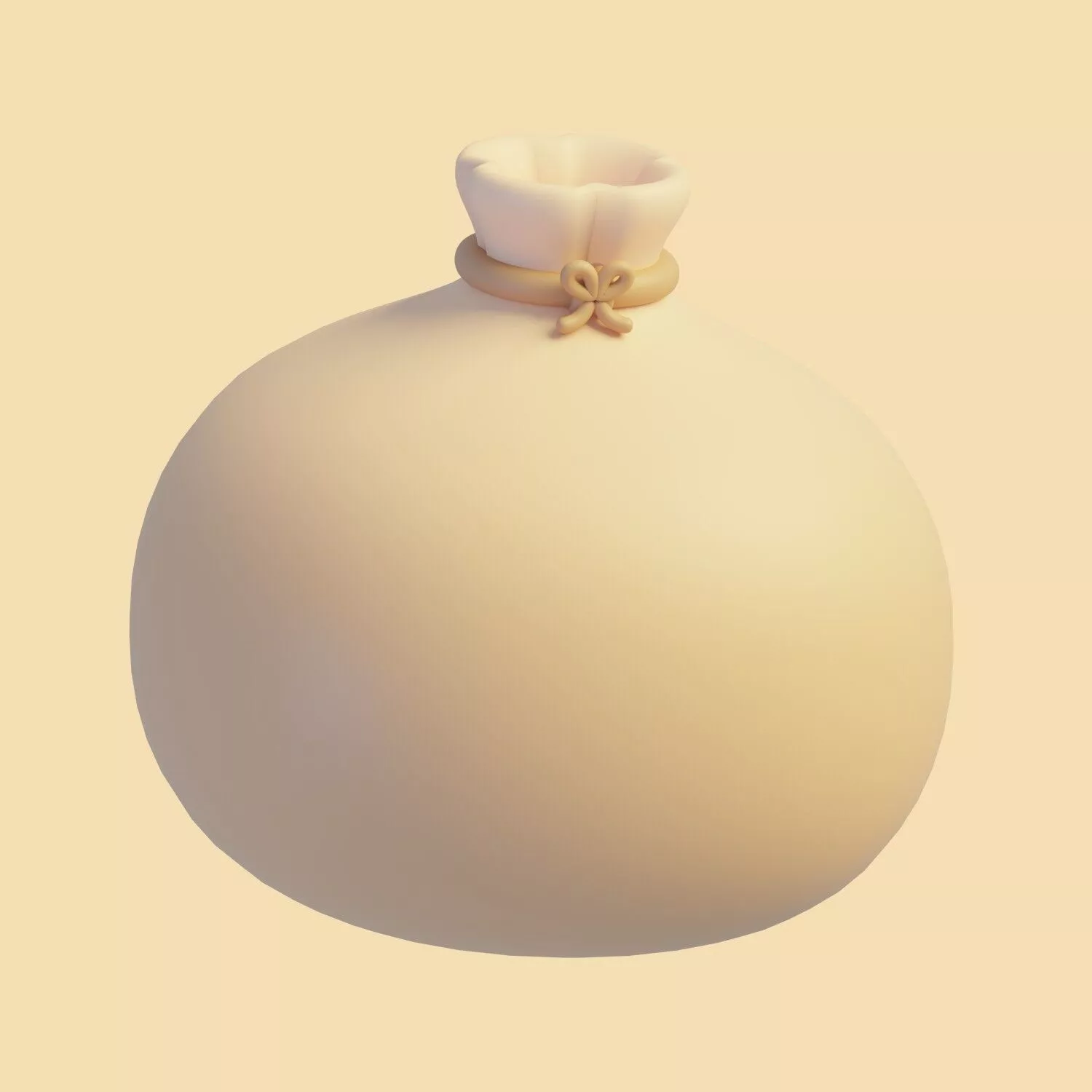 3D Render of Closed Money Bag with Bow 3D model