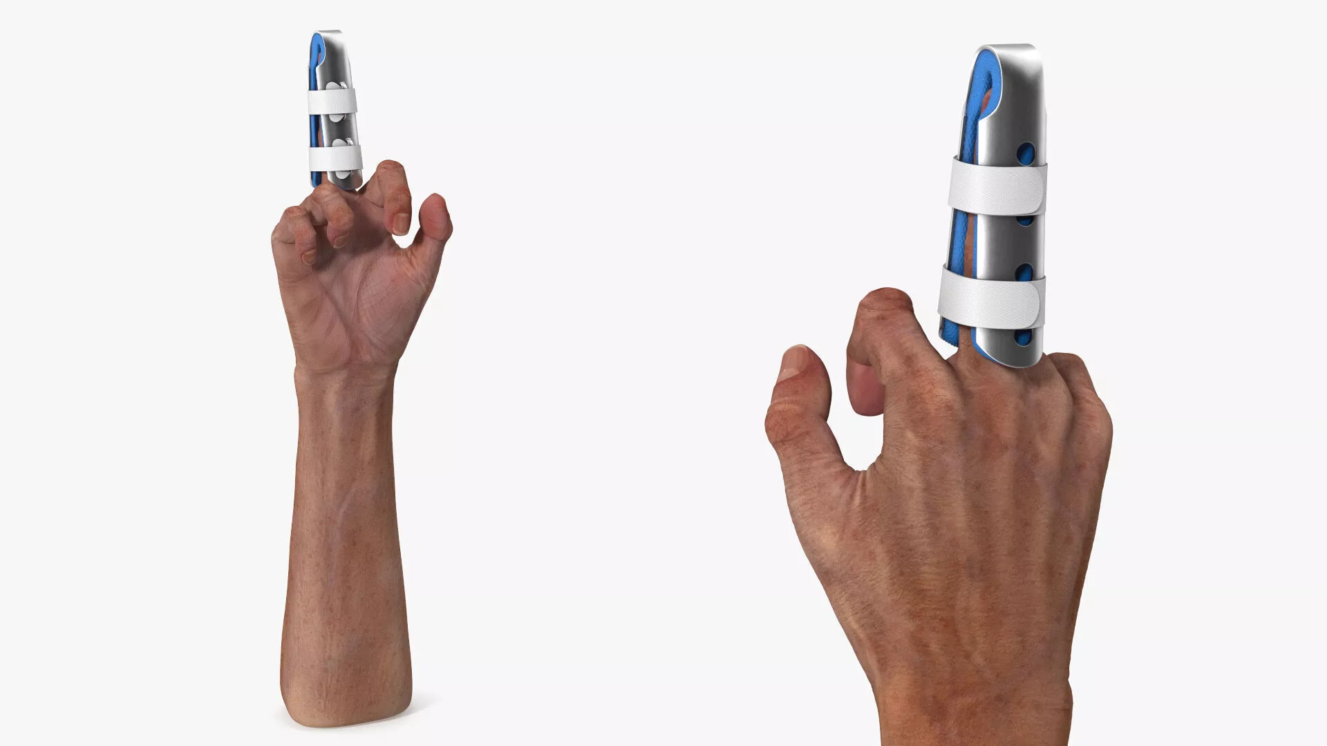 Finger Support Splint on Raised Middle Finger 3D model