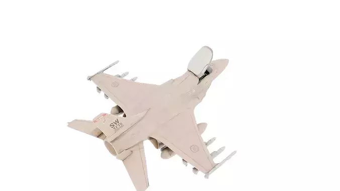 Game Ready 50k Quad Poly F16 Fighting Falcon Jet 3D Model