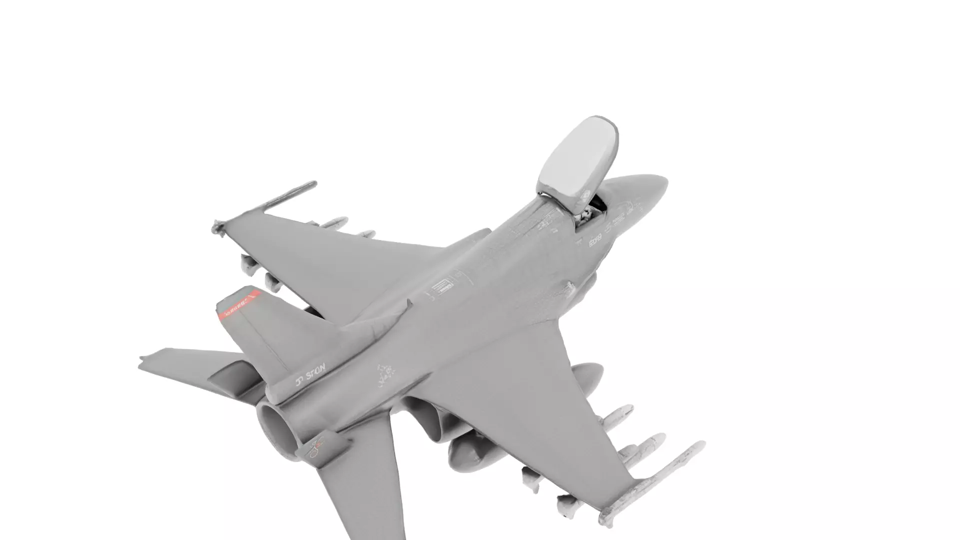 Game Ready 50k Quad Poly F16 Fighting Falcon Jet 3D Model Low-poly 3D model