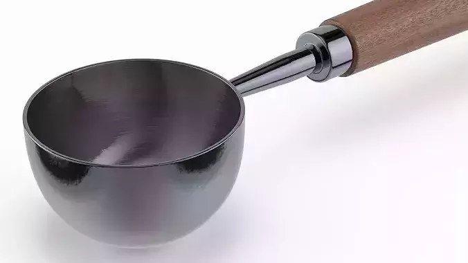 Gonzone Coffee Scoop Spoon Vintage Wood 3D model 4