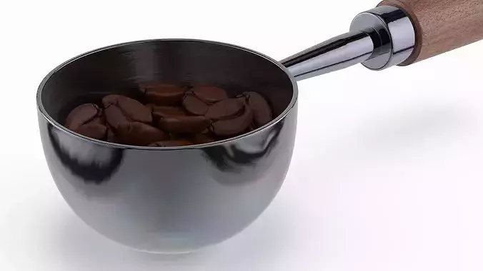 Measuring Spoon with Coffee Beans 3D model 4