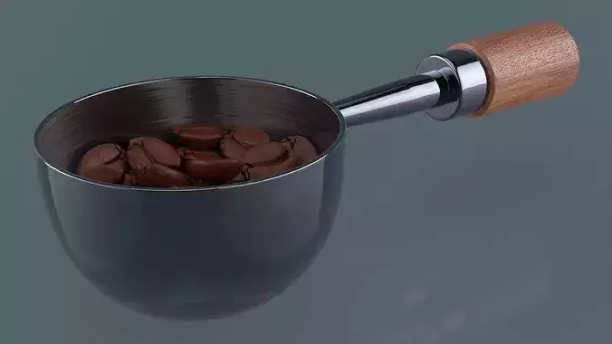 Measuring Spoon with Coffee Beans 3D model 2