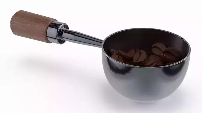Measuring Spoon with Coffee Beans 3D model