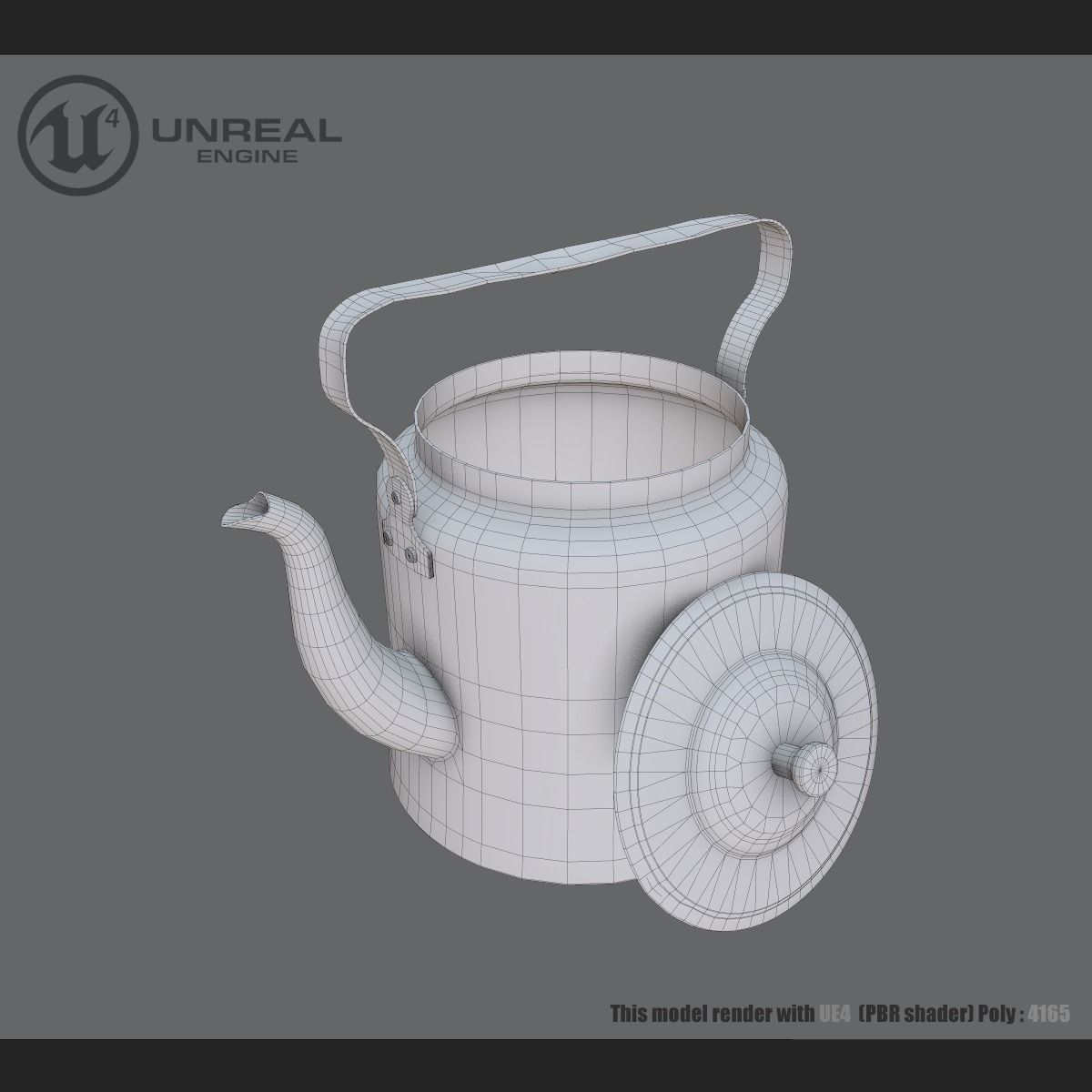 Teapot Rusty Low-poly 3D model_5