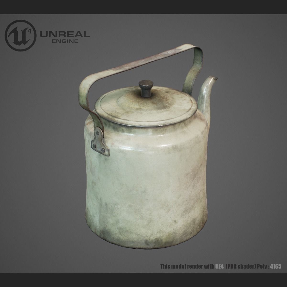 Teapot Rusty Low-poly 3D model_1