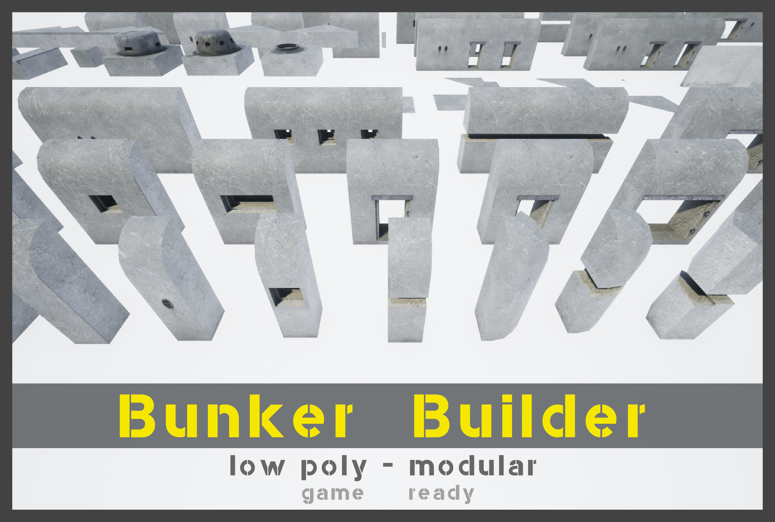 Bunker Builder Asset Pack Low-poly 3D model_3