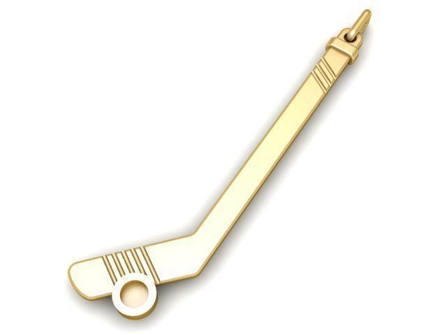 Pendant hockey stick gold 3D print model