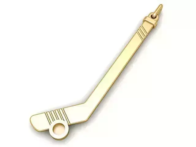 Pendant hockey stick gold