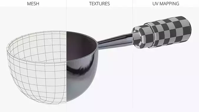 Vintage Barista Scoop for Coffee with Wooden Handle 3D model 6