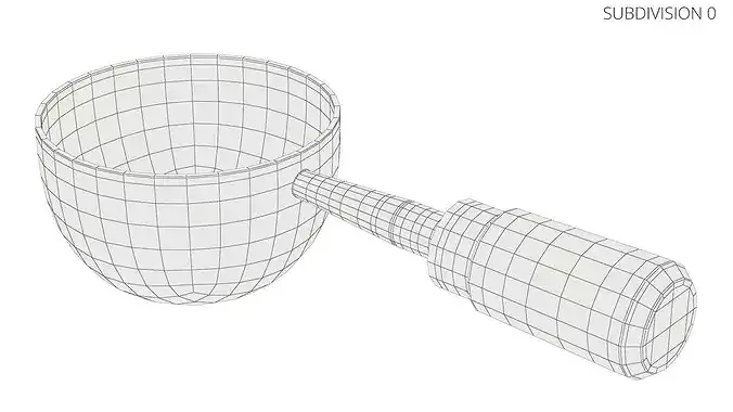 Vintage Barista Scoop for Coffee with Wooden Handle 3D model 7