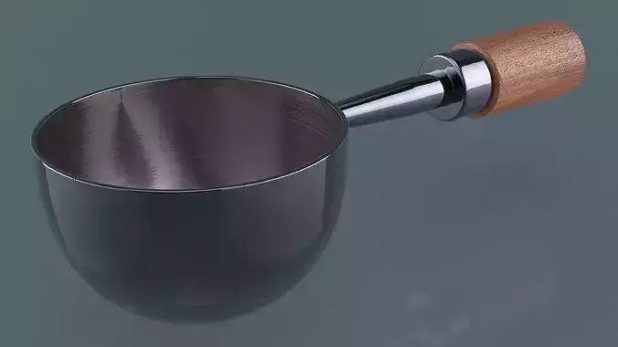 Vintage Barista Scoop for Coffee with Wooden Handle 3D model 2
