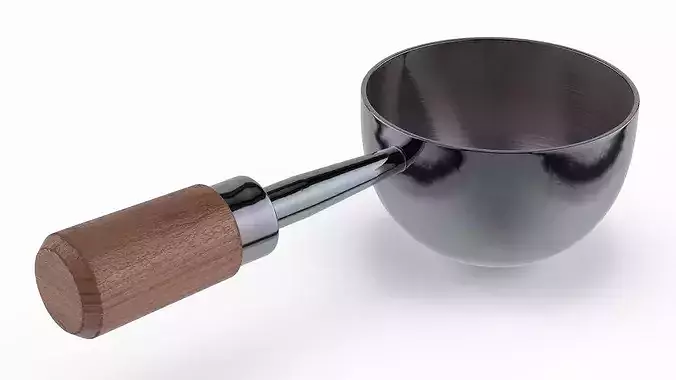 Vintage Barista Scoop for Coffee with Wooden Handle 3D model