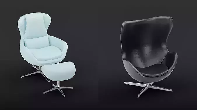 Lounge Chair Pack Vol 527 3D model 6