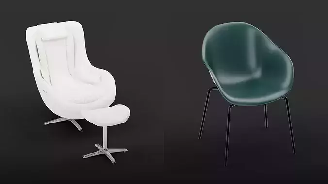 Lounge Chair Pack Vol 527 3D model 3