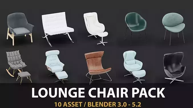 Lounge Chair Pack Vol 527 3D model