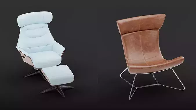 Lounge Chair Pack Vol 527 3D model 5