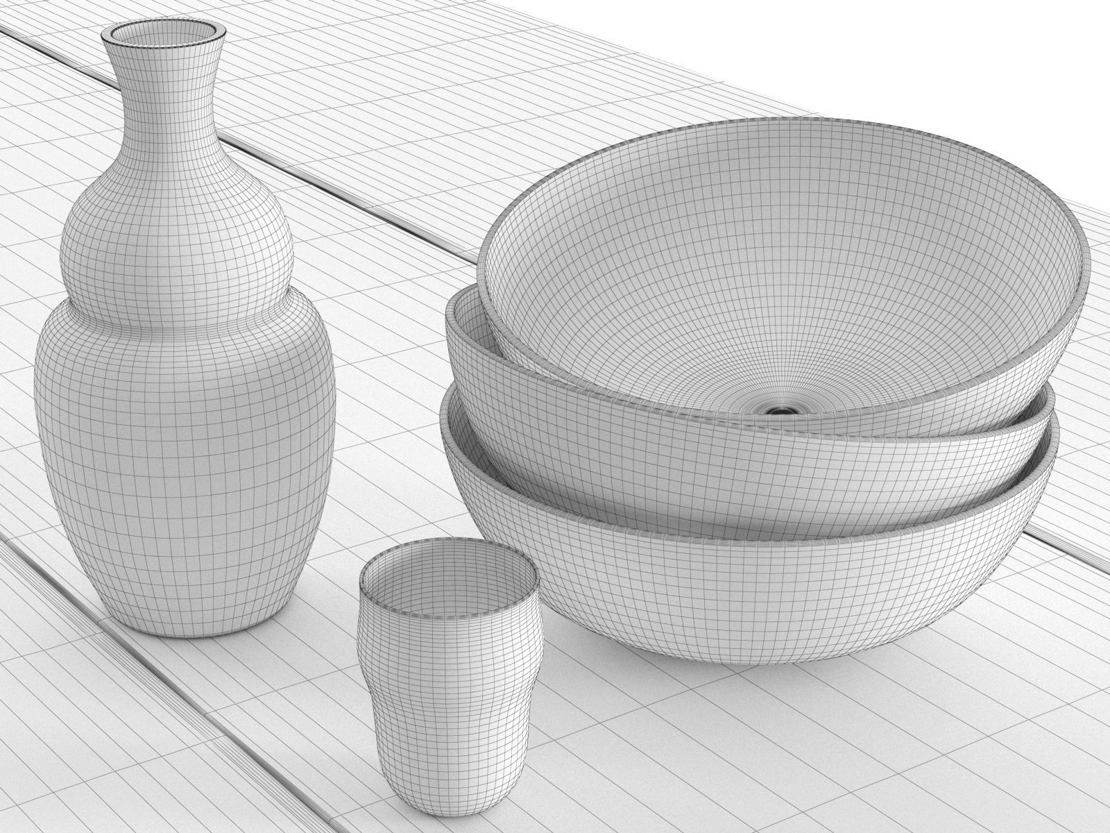 Rectangular Dining Table 3D model_2