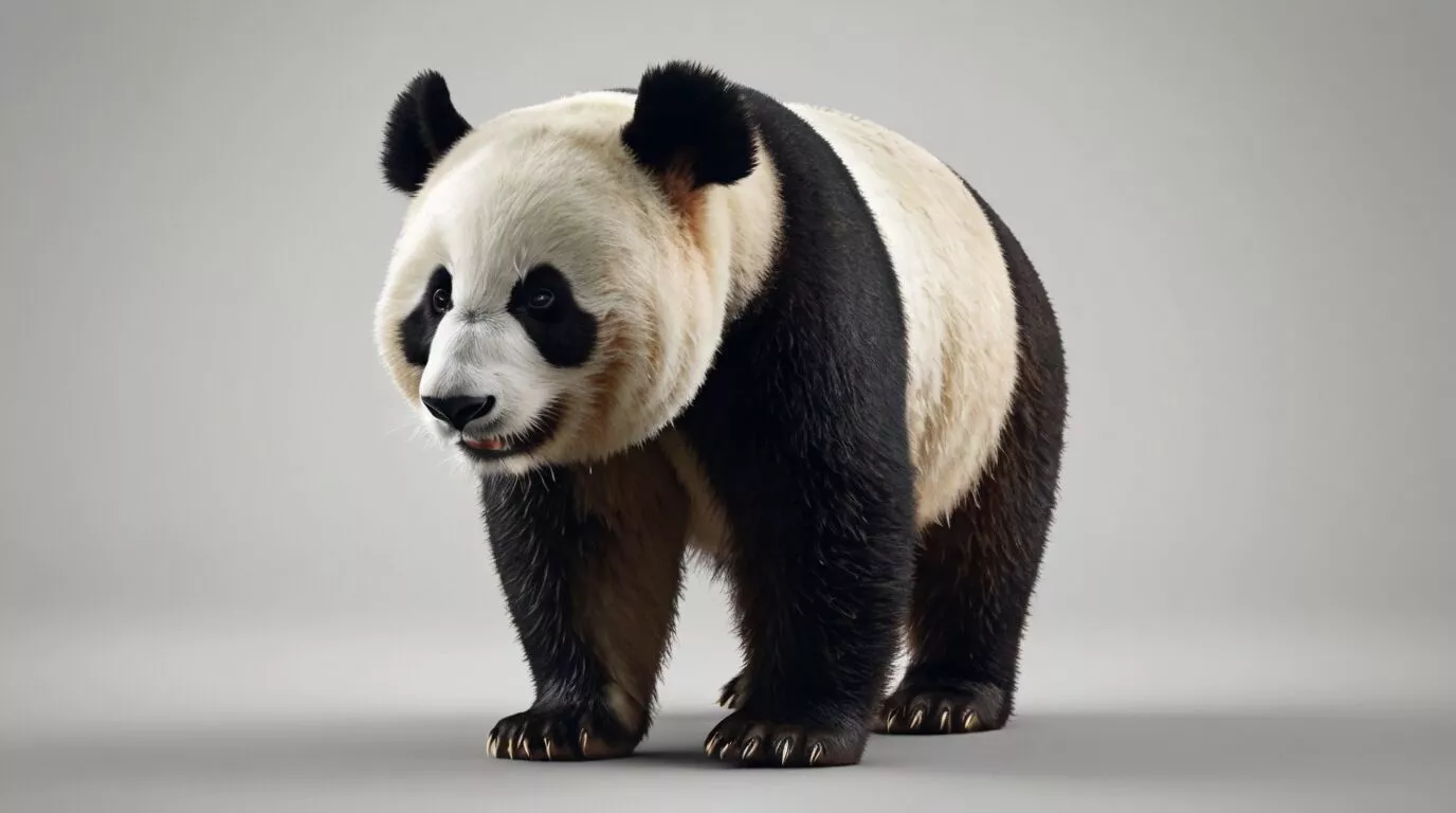 Running Low Poly Panda 3D Model - Geometric Animal Asset 3D print model