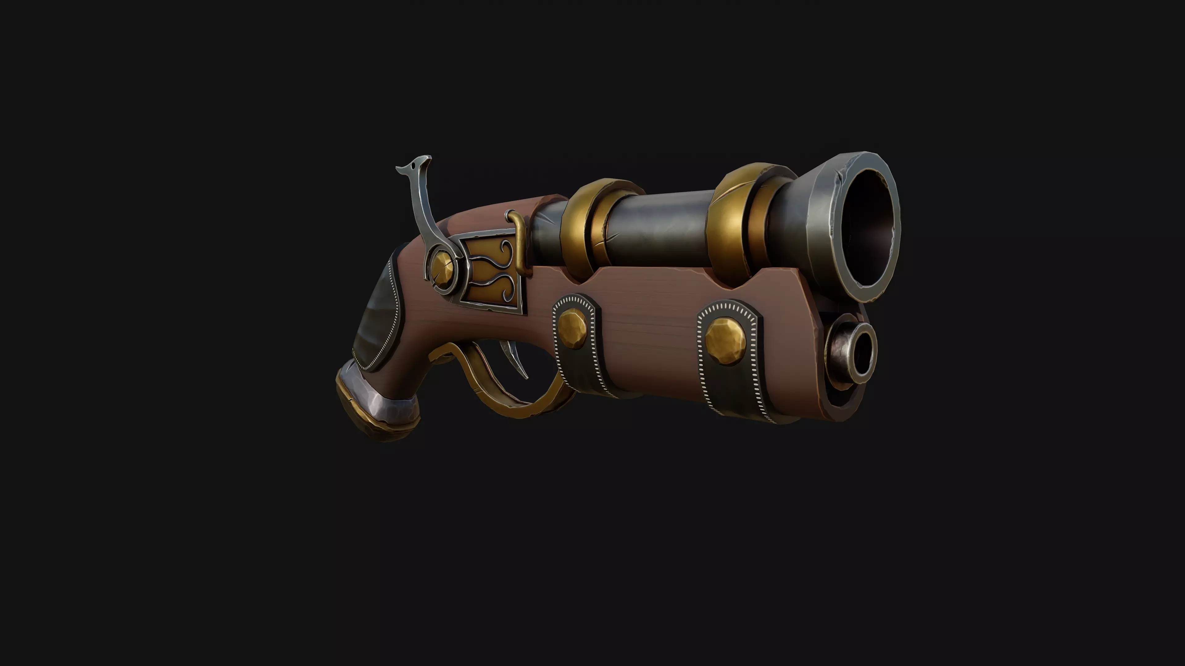 Stylized Pirates Pistol Low-poly 3D model