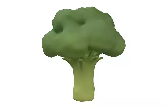 Cartoon Broccoli v2 002 Low-poly 3D model 2