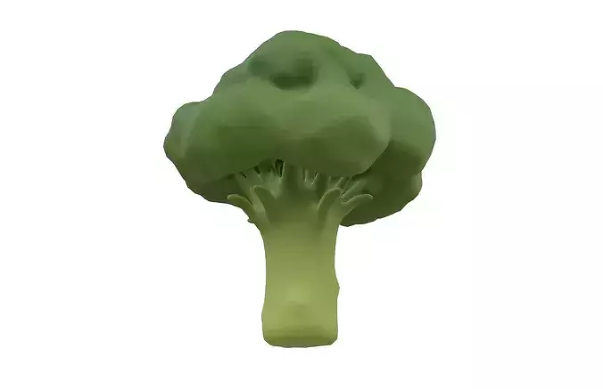 Cartoon Broccoli v2 002 Low-poly 3D model 3