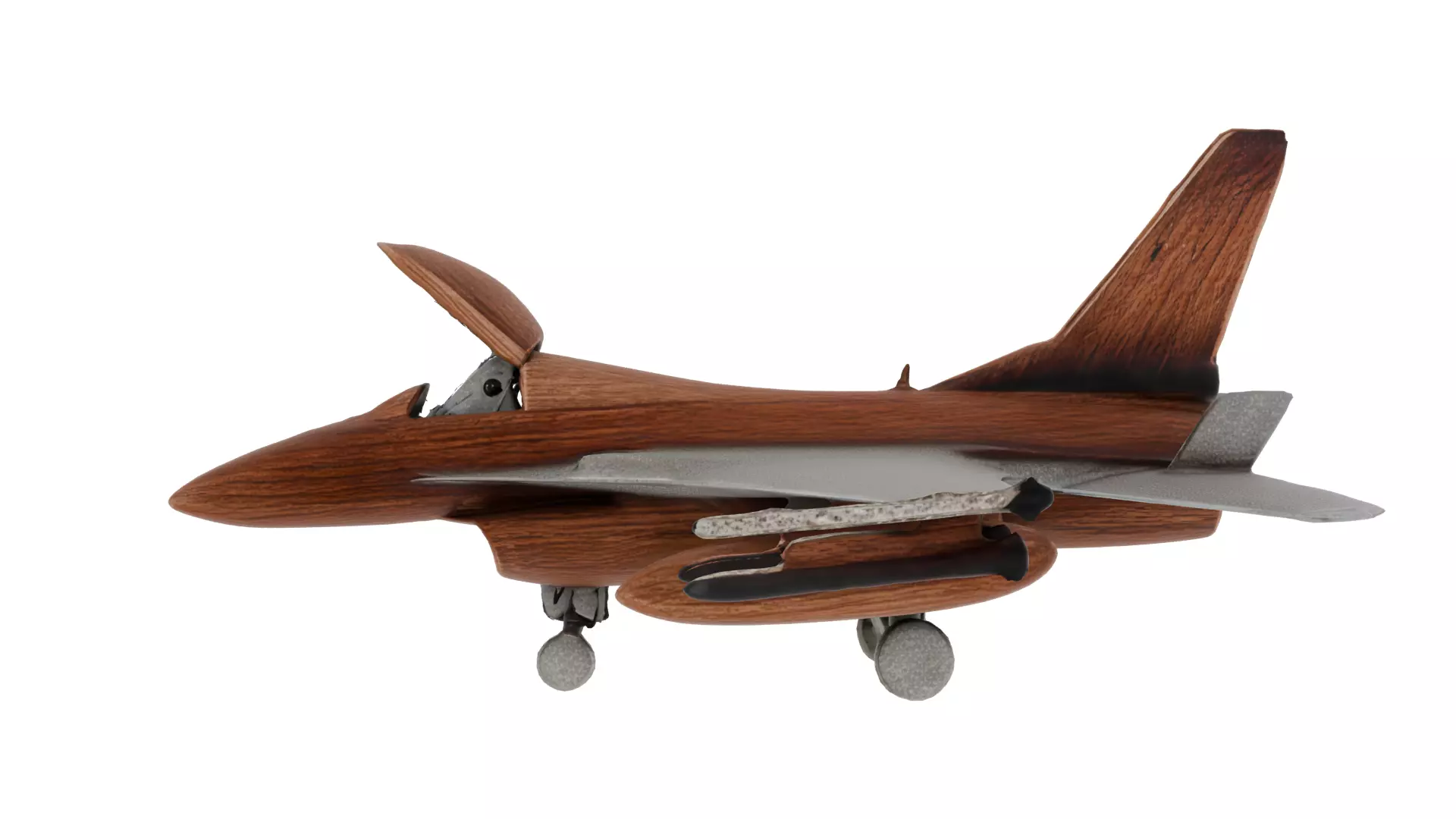 High Poly Old F-16 Fighting Falcon Jet 3D Model 3D model