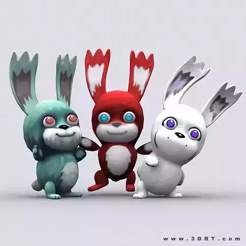 3DRT - Chibiimons - Bunny Low-poly 3D model