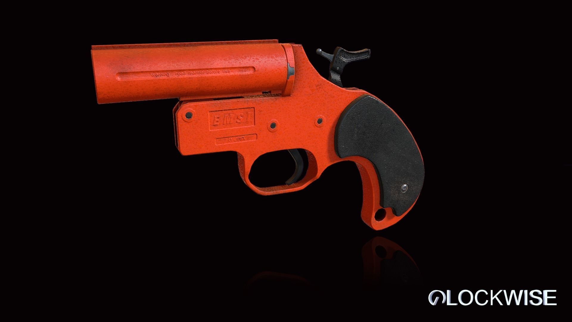 Flare Gun Low-poly 3D model_4
