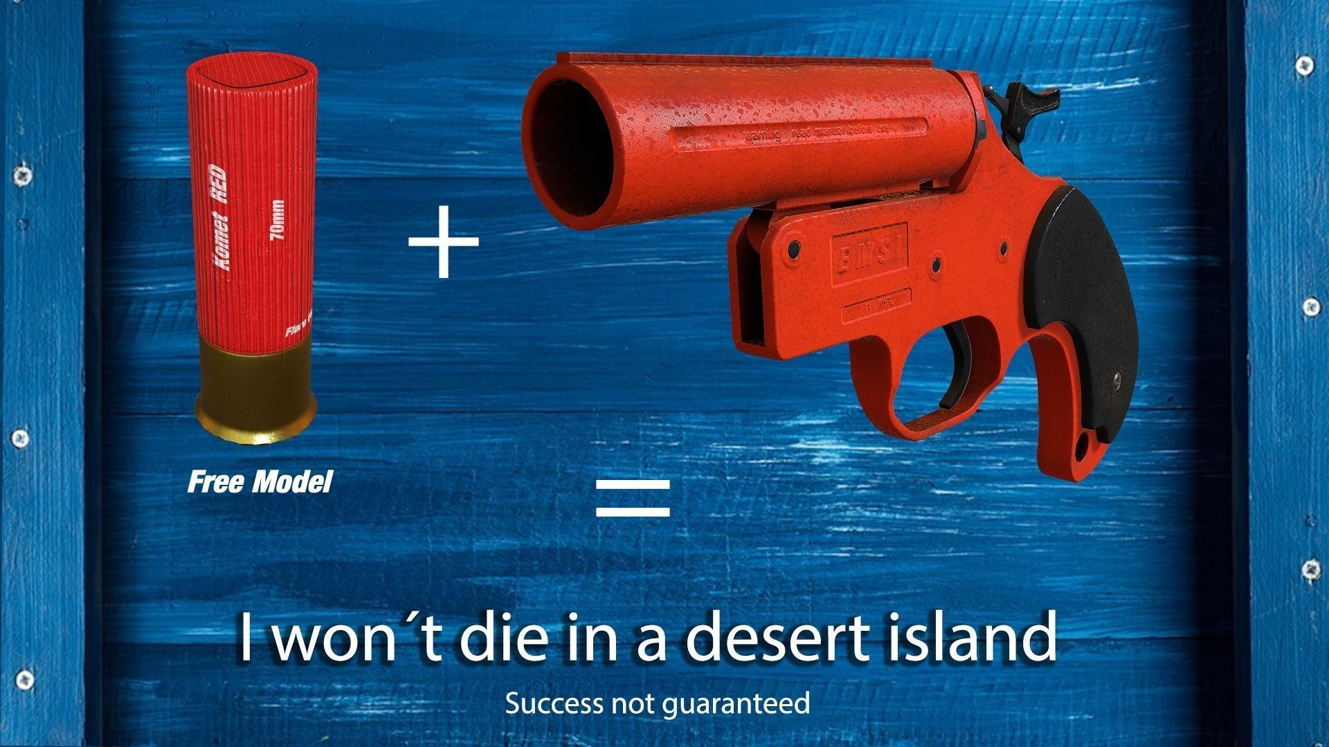 Flare Gun Low-poly 3D model_2