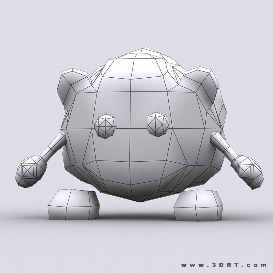 3DRT - Chibiimon - Cloudy Low-poly 3D model_5