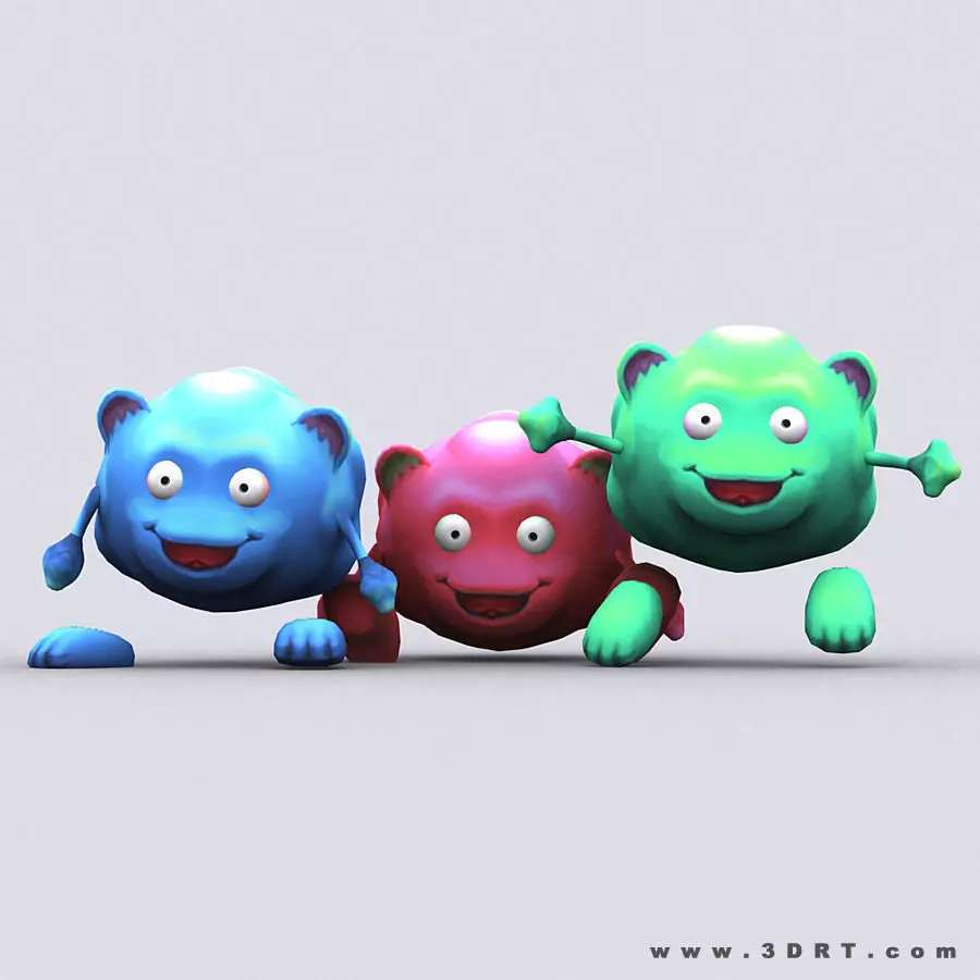 3DRT - Chibiimon - Cloudy Low-poly 3D model_0