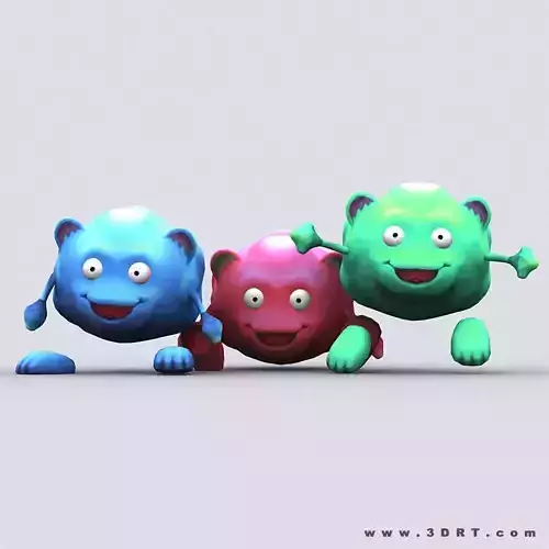 3DRT - Chibiimon - Cloudy Low-poly 3D model