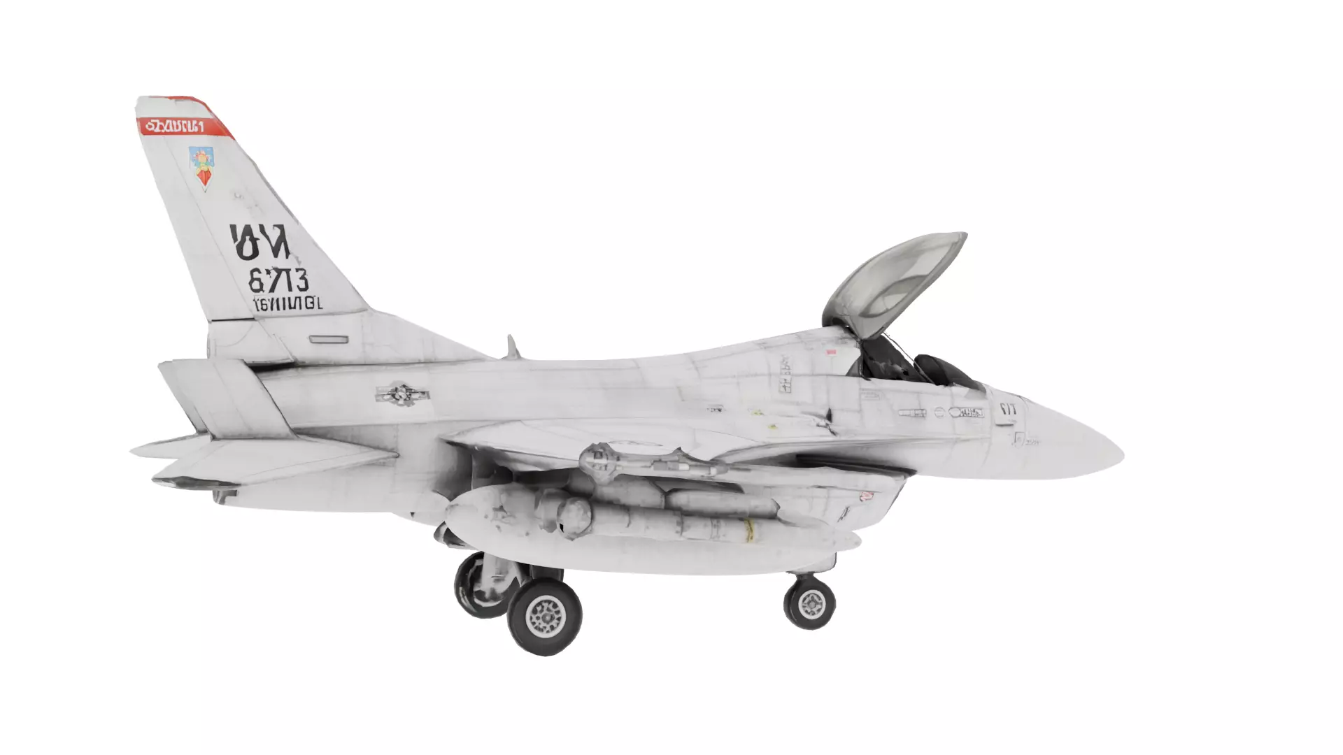 High Poly F-16 Fighting Falcon Jet 3D Model 3D model