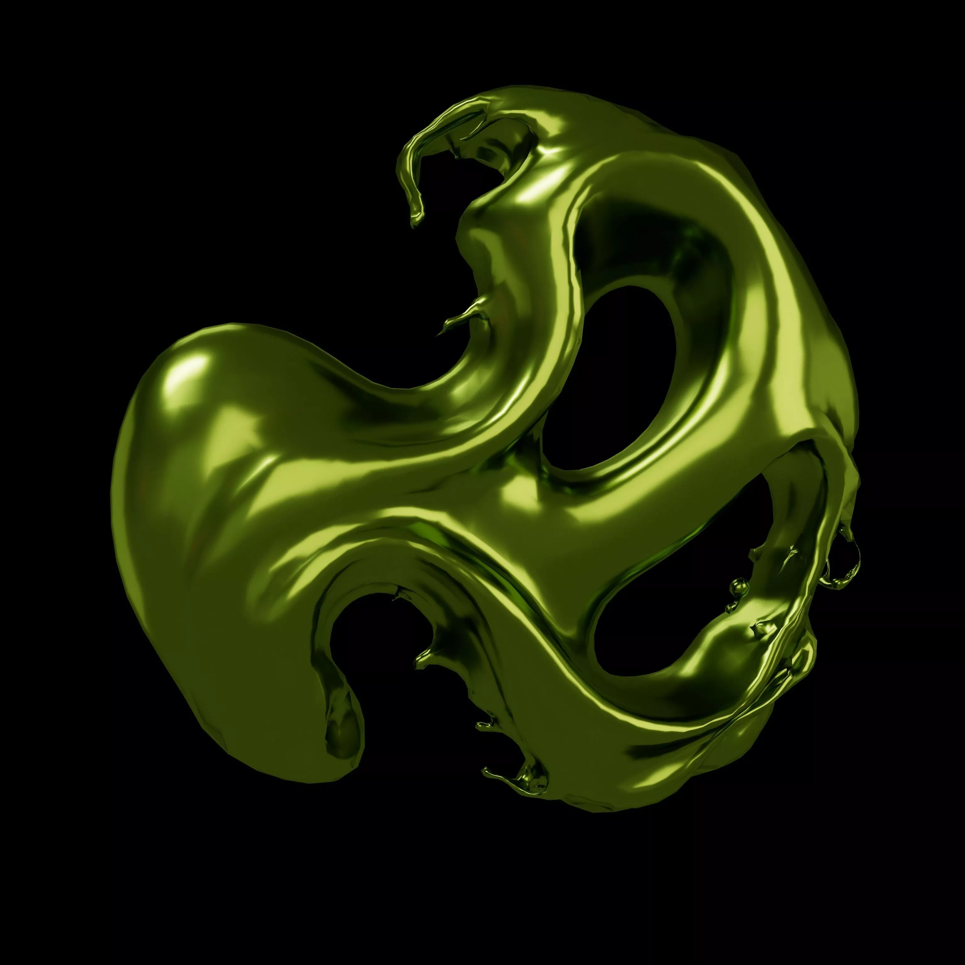 Abstract Style Water Flow Shape v2 006 Low-poly 3D model