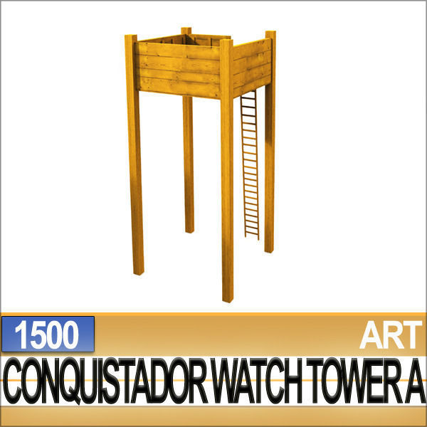 3D Models Conquistador Watch Tower A 1500  3D model_1