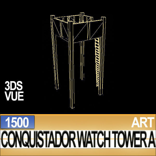3D Models Conquistador Watch Tower A 1500  3D model_4