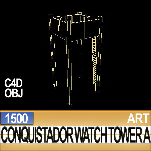 3D Models Conquistador Watch Tower A 1500  3D model_3